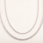 Stainless Steel Rhinestone Necklace for Women Cubic Zirconia Tennis Chain Ladies Crystal Choker Minimalism Jewelry Accessories