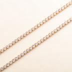 Stainless Steel Rhinestone Necklace for Women Cubic Zirconia Tennis Chain Ladies Crystal Choker Minimalism Jewelry Accessories